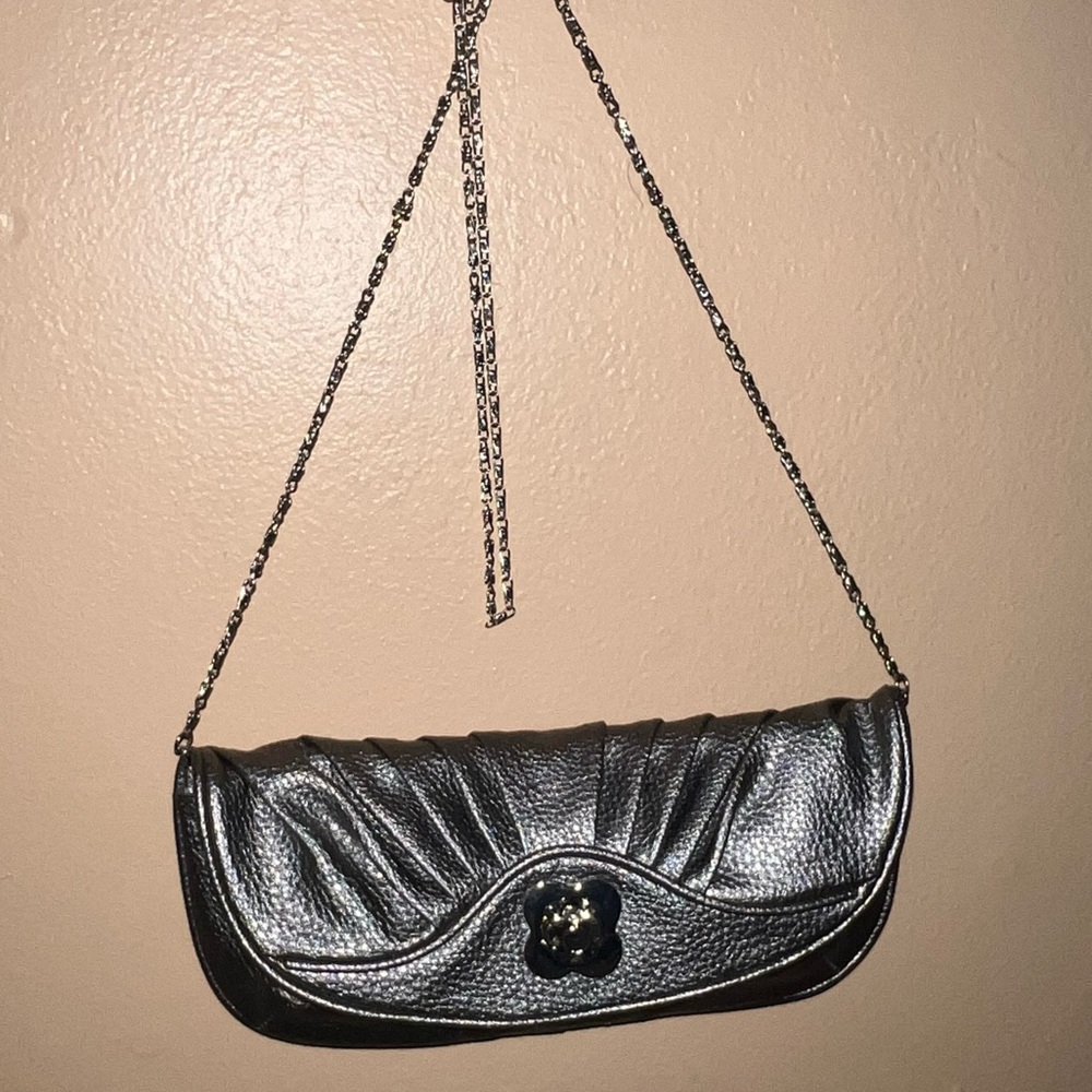♥️ Crossbody purse silver grey color 11"x6".